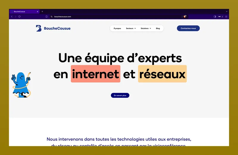 Page d'accueil du site BoucheCousue réalisé par Alexis Stephan
