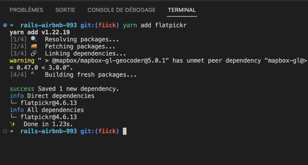 yarn add flatpickr
