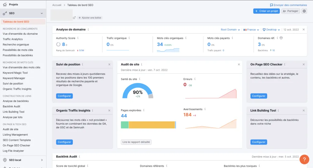 semrush audit exemple