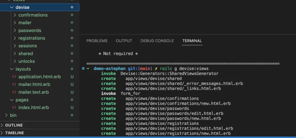 devise générations des views rails