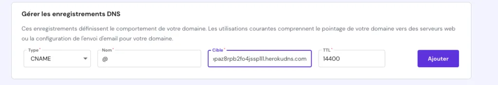 custom dns cname