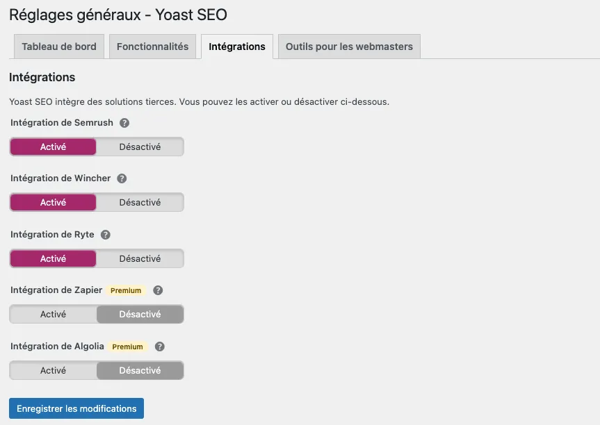 intégration yoast